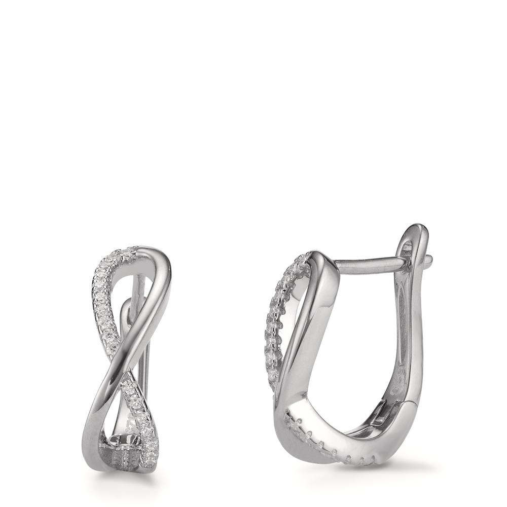 Créoles à charnières Argent Zircone 28 Pierres Rhodié-602819