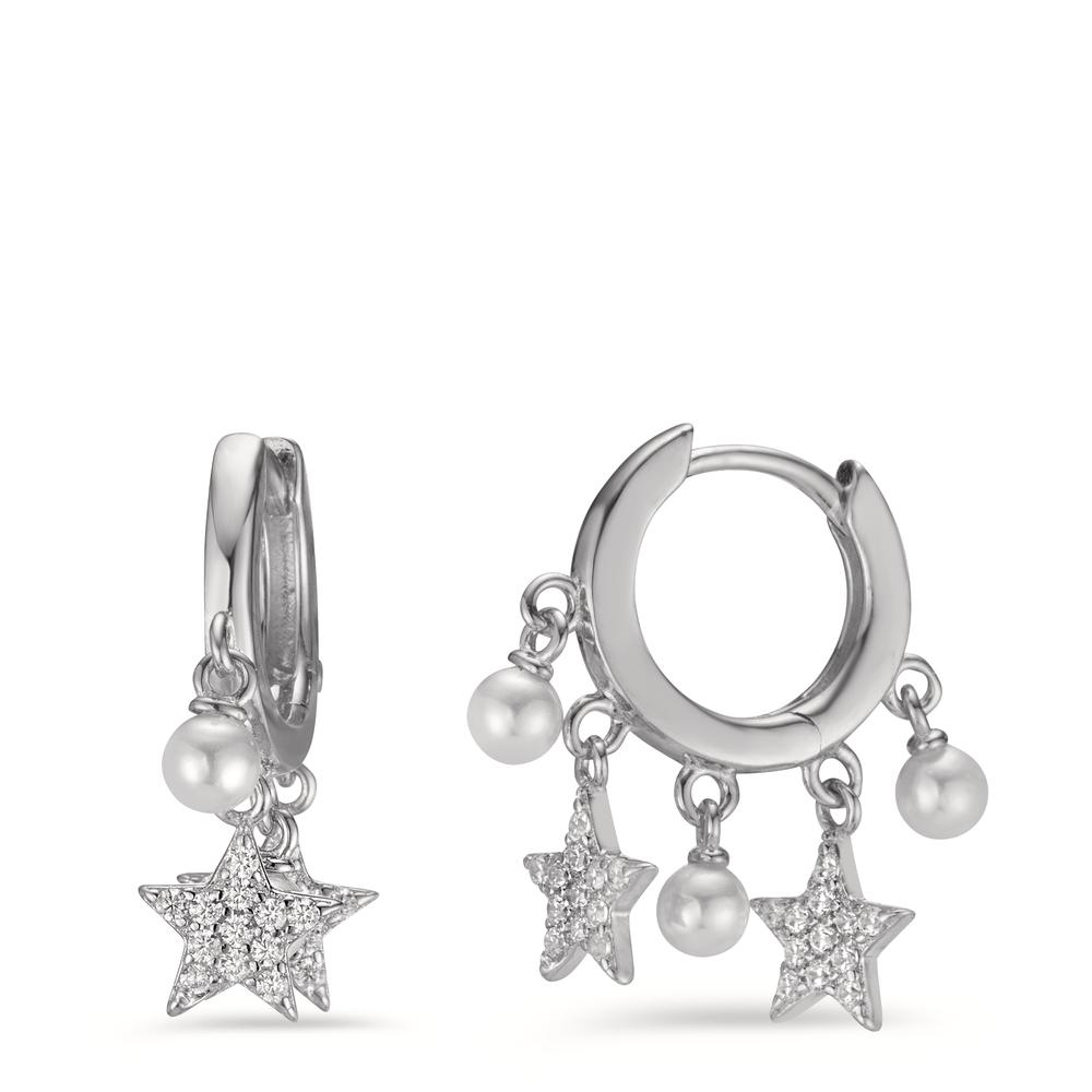 Créoles à charnières Argent Zircone Rhodié Étoile-602828