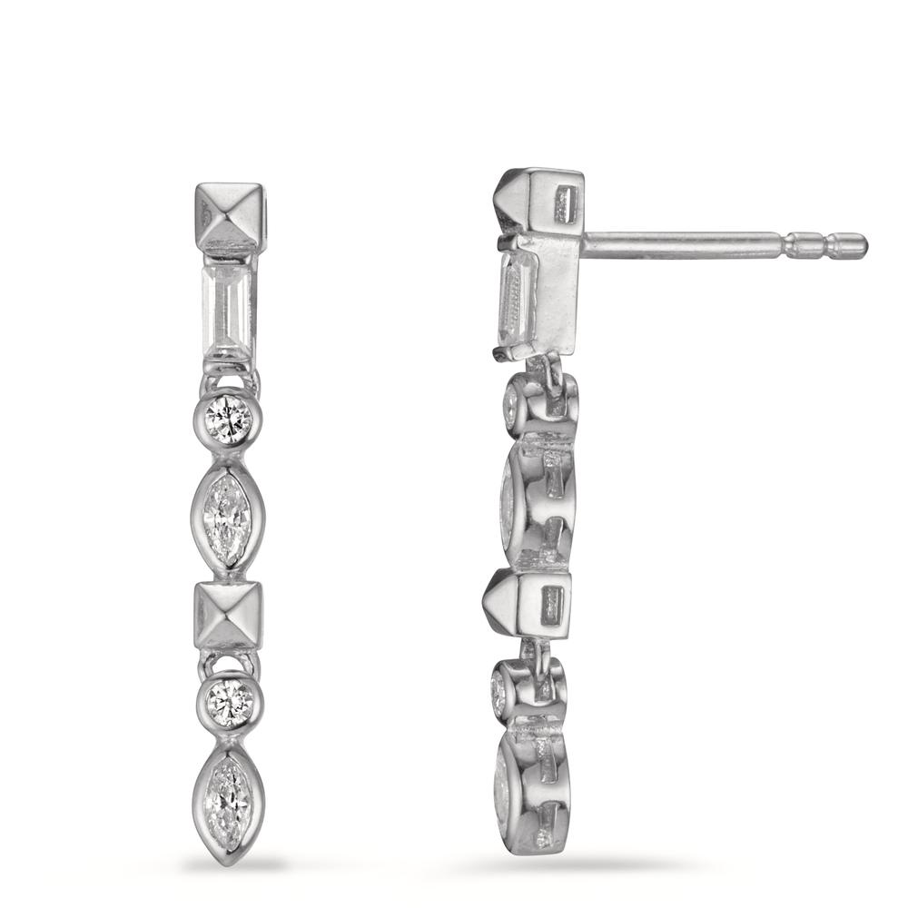 Pendant d'oreilles Argent Zircone 8 Pierres Rhodié-602831