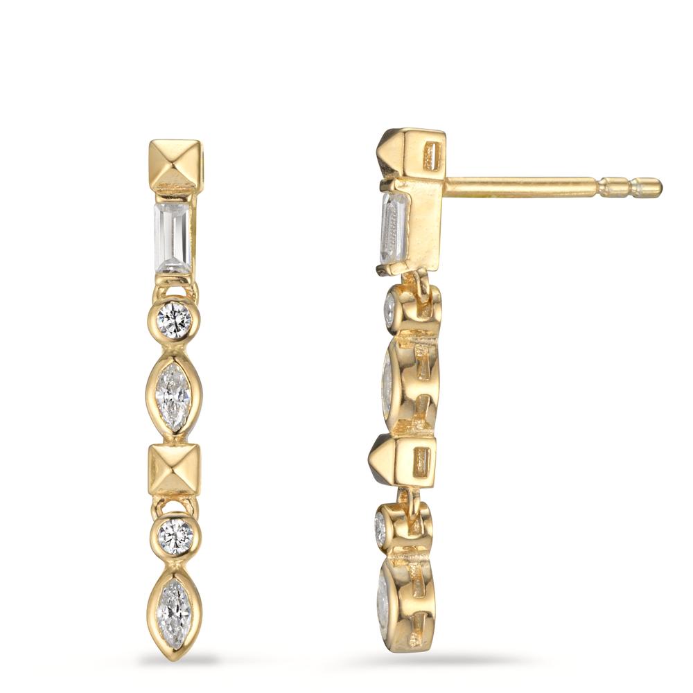 Pendant d'oreilles Argent Zircone 8 Pierres jaune Plaqué or-602833