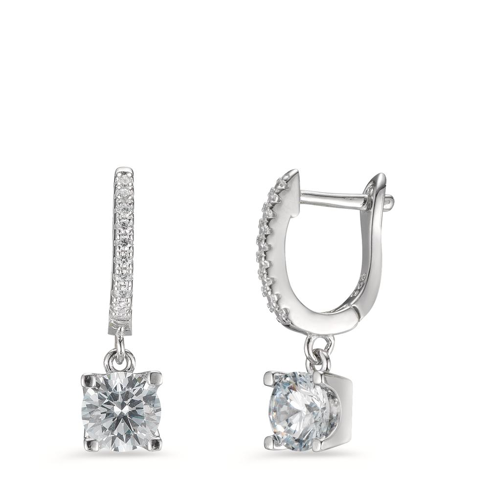 Créoles à charnières Argent Zircone 20 Pierres Rhodié-602834
