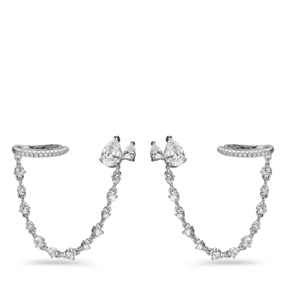 Boucles d'oreilles Argent Zircone blanc Rhodié Ø10 mm-602840