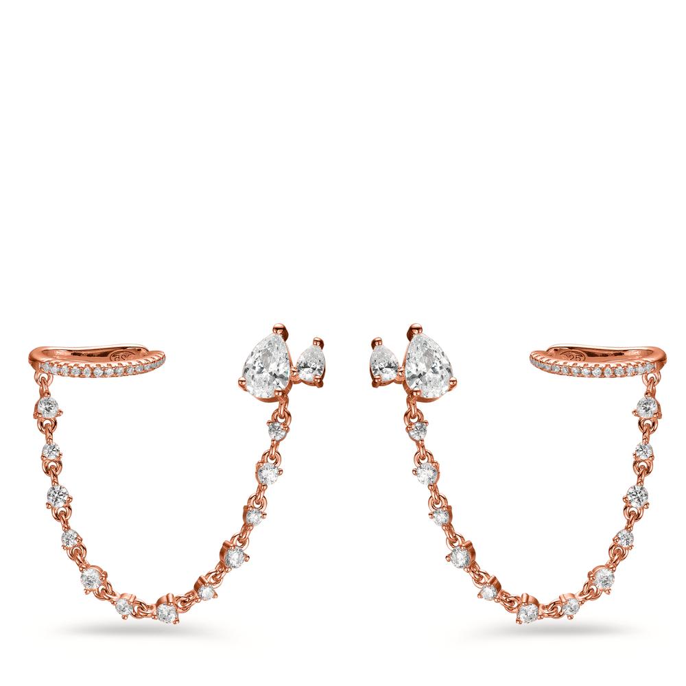 Boucles d'oreilles Argent Zircone blanc rosé Plaqué or Ø10 mm-602841