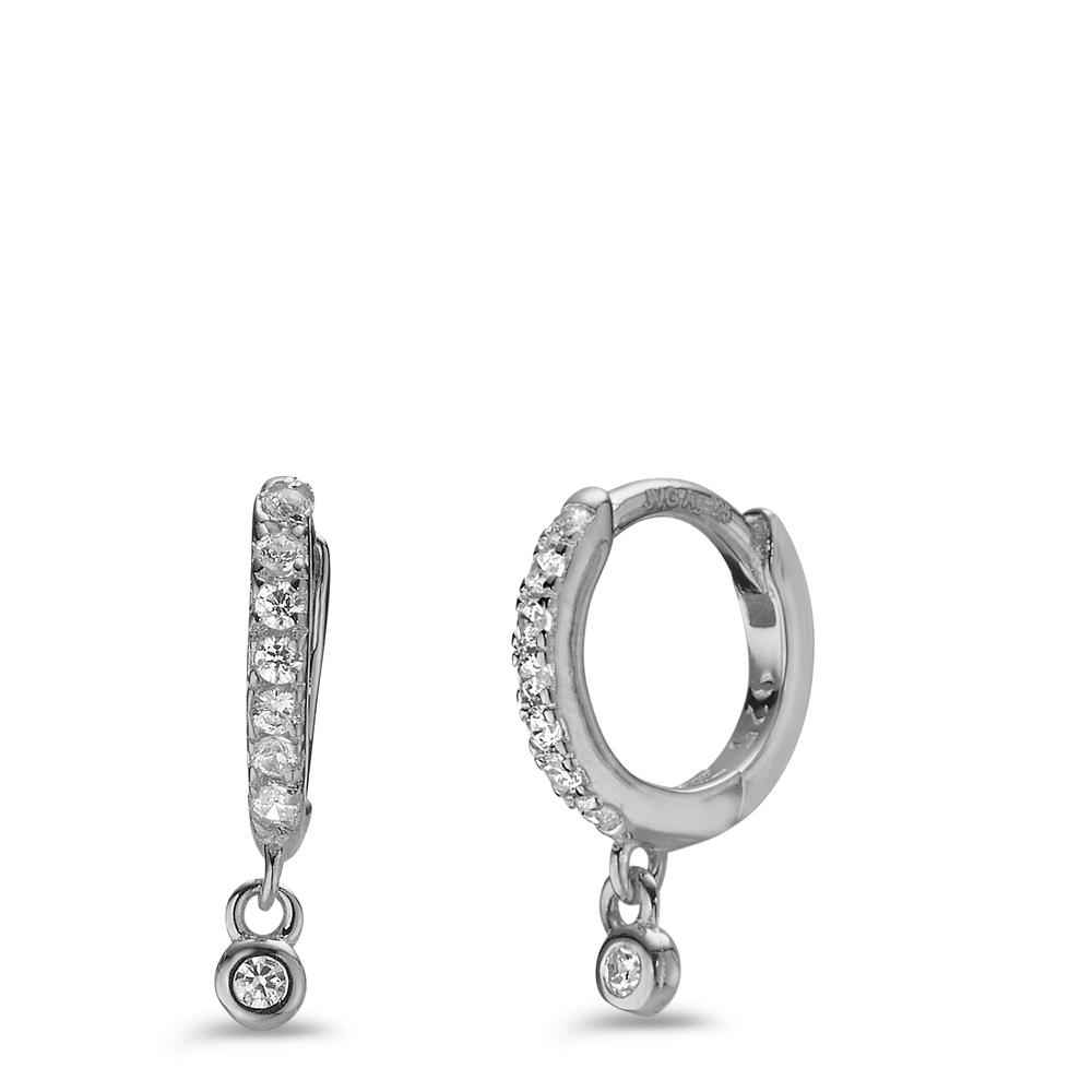 Créoles à charnières Argent Zircone 16 Pierres Rhodié-602852