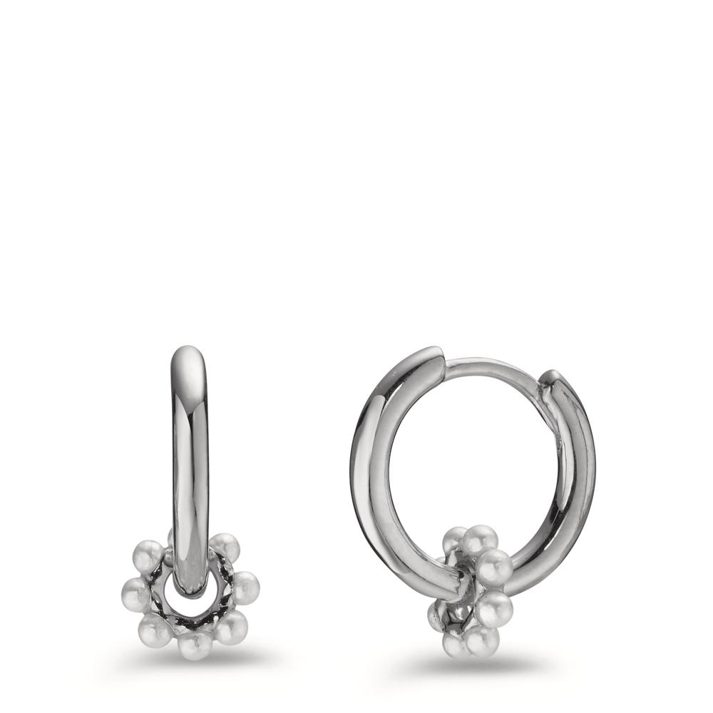 Créoles à charnières Argent Rhodié [shining Pearls] blanc-602855