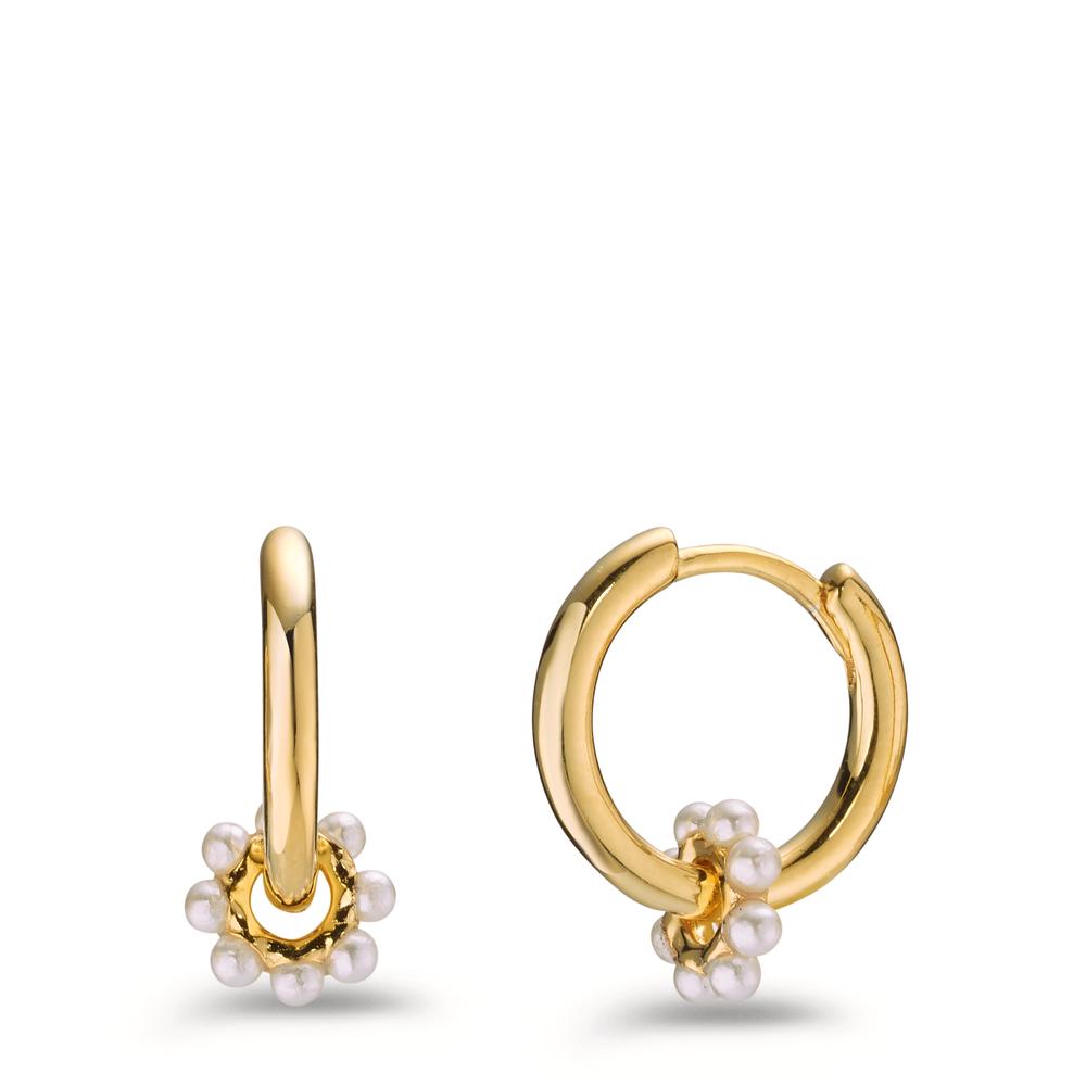 Créoles à charnières Argent jaune Plaqué or [shining Pearls] blanc-602857