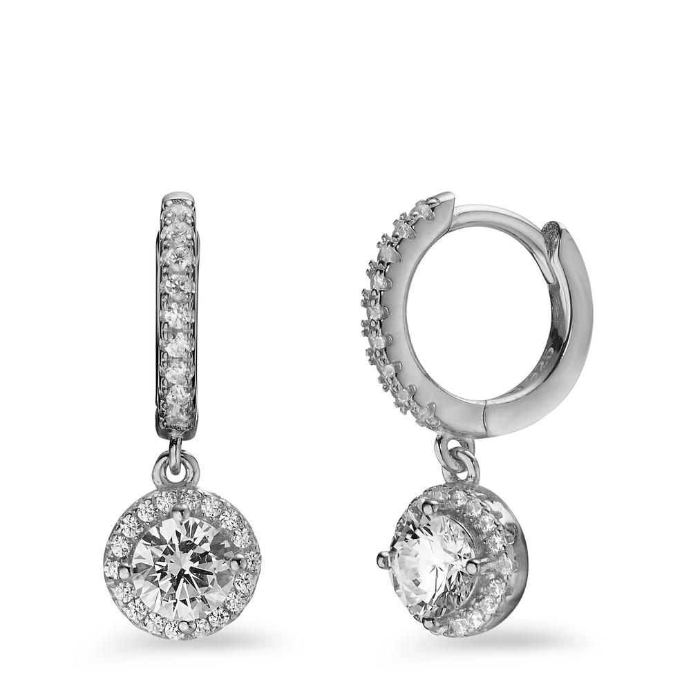 Créoles à charnières Argent Zircone Rhodié-602858