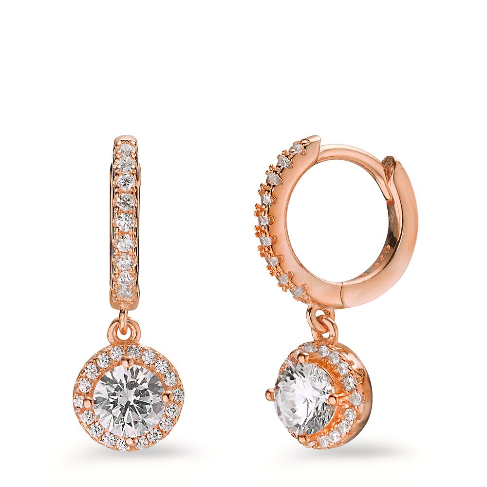 Créoles à charnières Argent Zircone rosé Plaqué or-602859