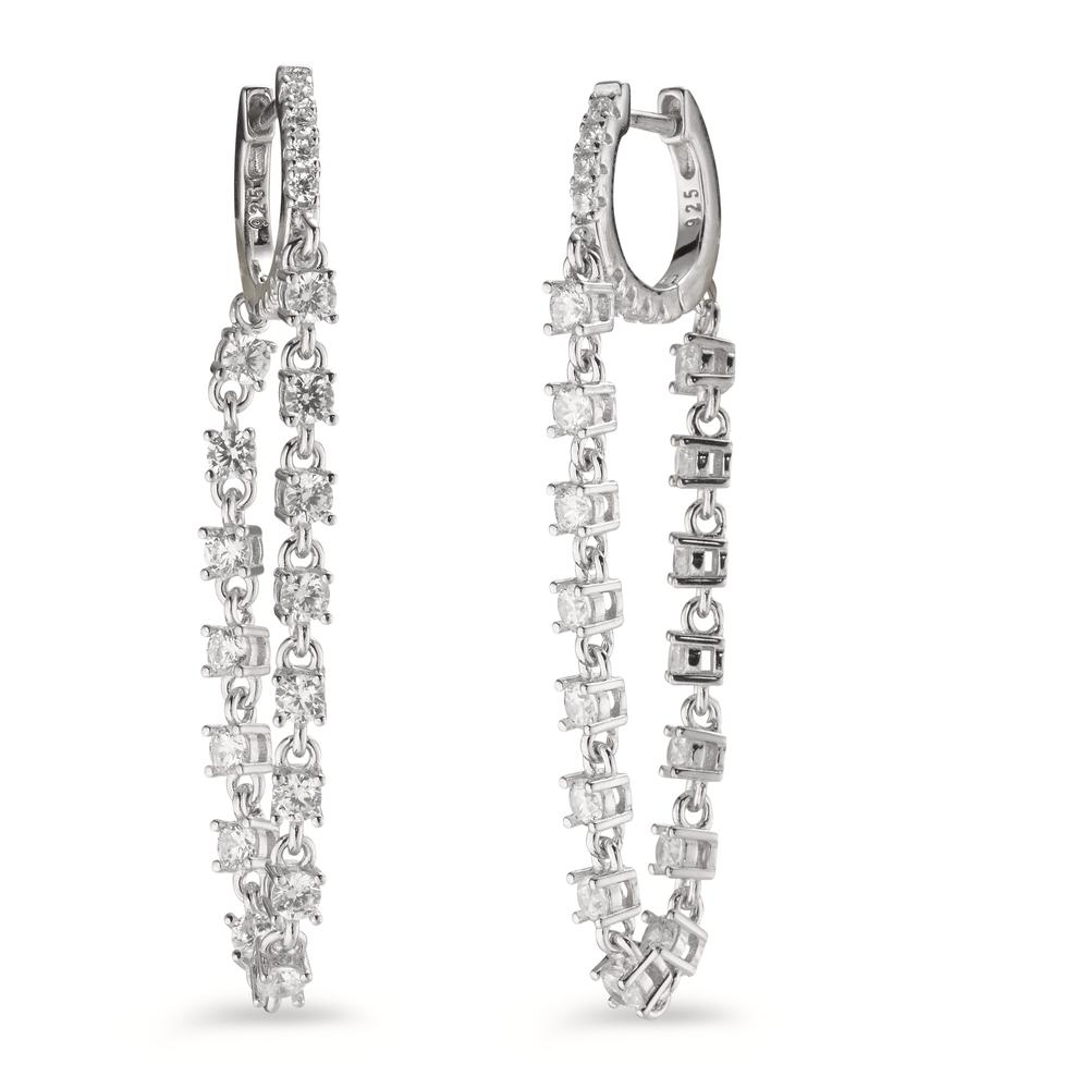 Créoles à charnières Argent Zircone 46 Pierres Rhodié-602861