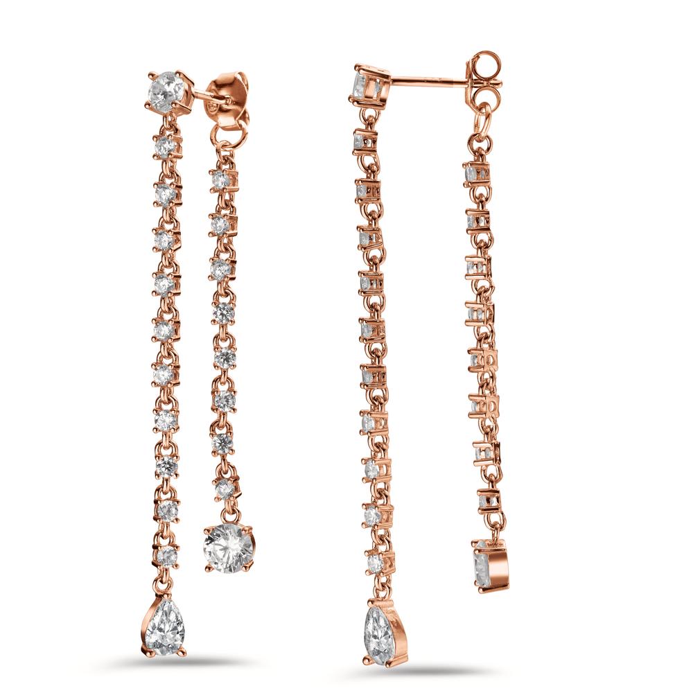 Pendant d'oreilles Argent Zircone 42 Pierres rosé Plaqué or-602871