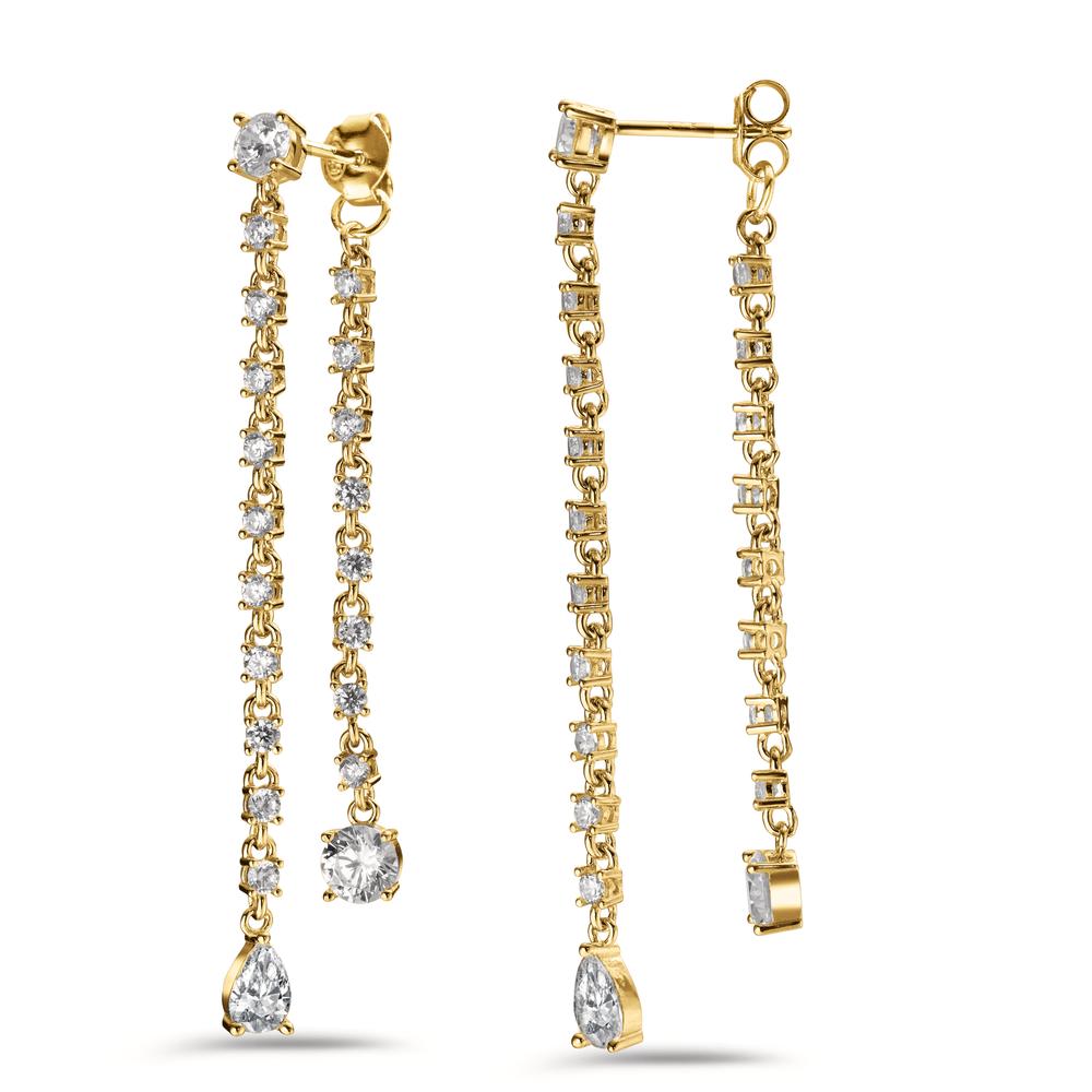 Pendant d'oreilles Argent Zircone 42 Pierres jaune Plaqué or-602872