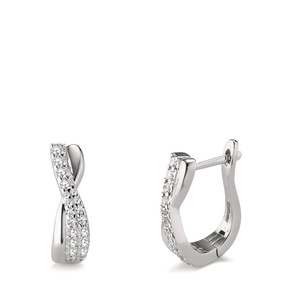 Créoles à charnières Argent Zircone Rhodié-602873
