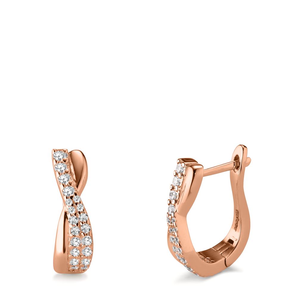 Créoles à charnières Argent Zircone rosé Plaqué or-602874
