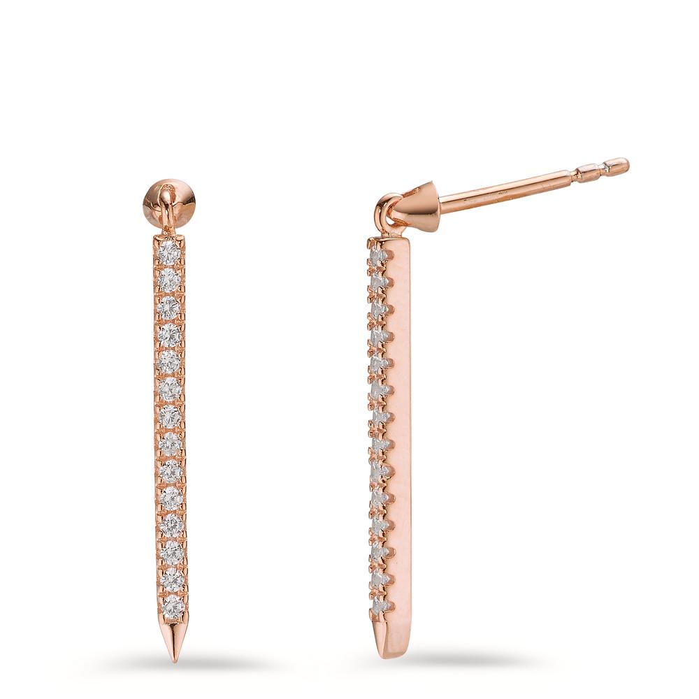 Pendant d'oreilles Argent Zircone 28 Pierres rosé Plaqué or-602877