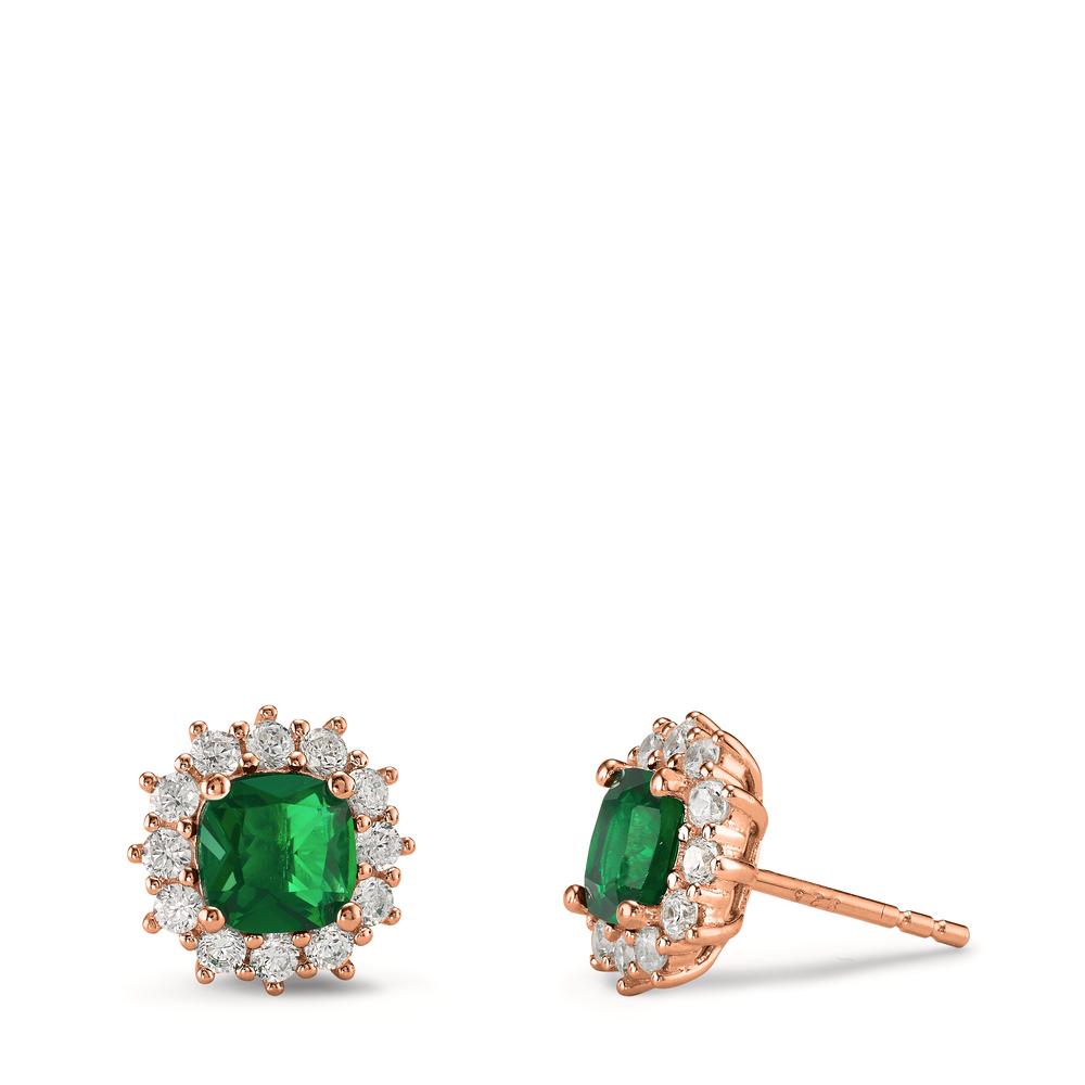 Clous d'oreilles Argent Zircone vert, 26 Pierres rosé Plaqué or Ø10.5 mm-602889