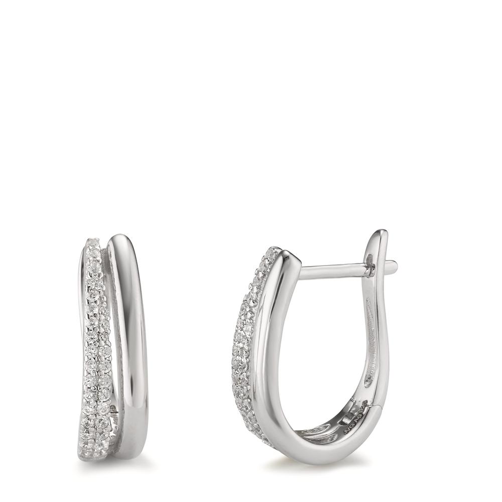 Créoles à charnières Argent Zircone 50 Pierres Rhodié-602894