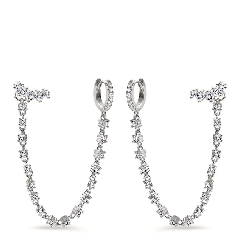 Boucles d'oreilles Argent Zircone blanc Rhodié-602900
