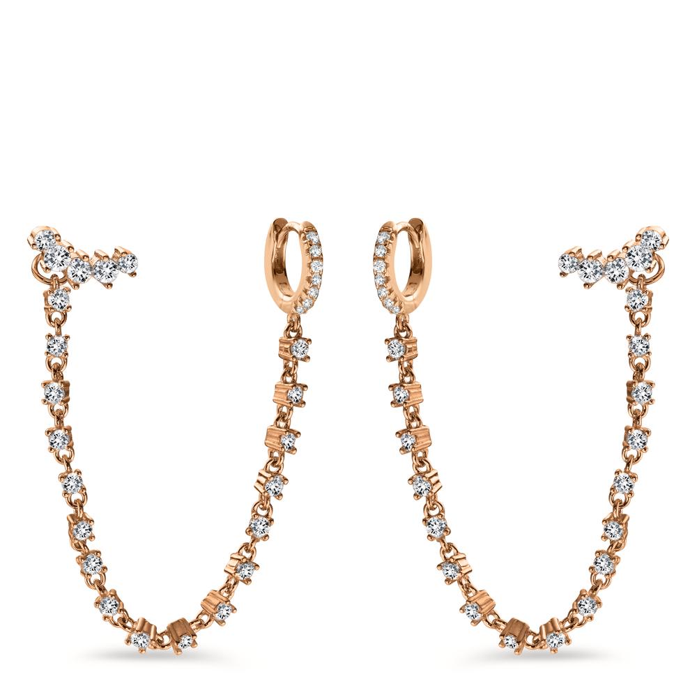 Boucles d'oreilles Argent Zircone blanc rosé Plaqué or-602901