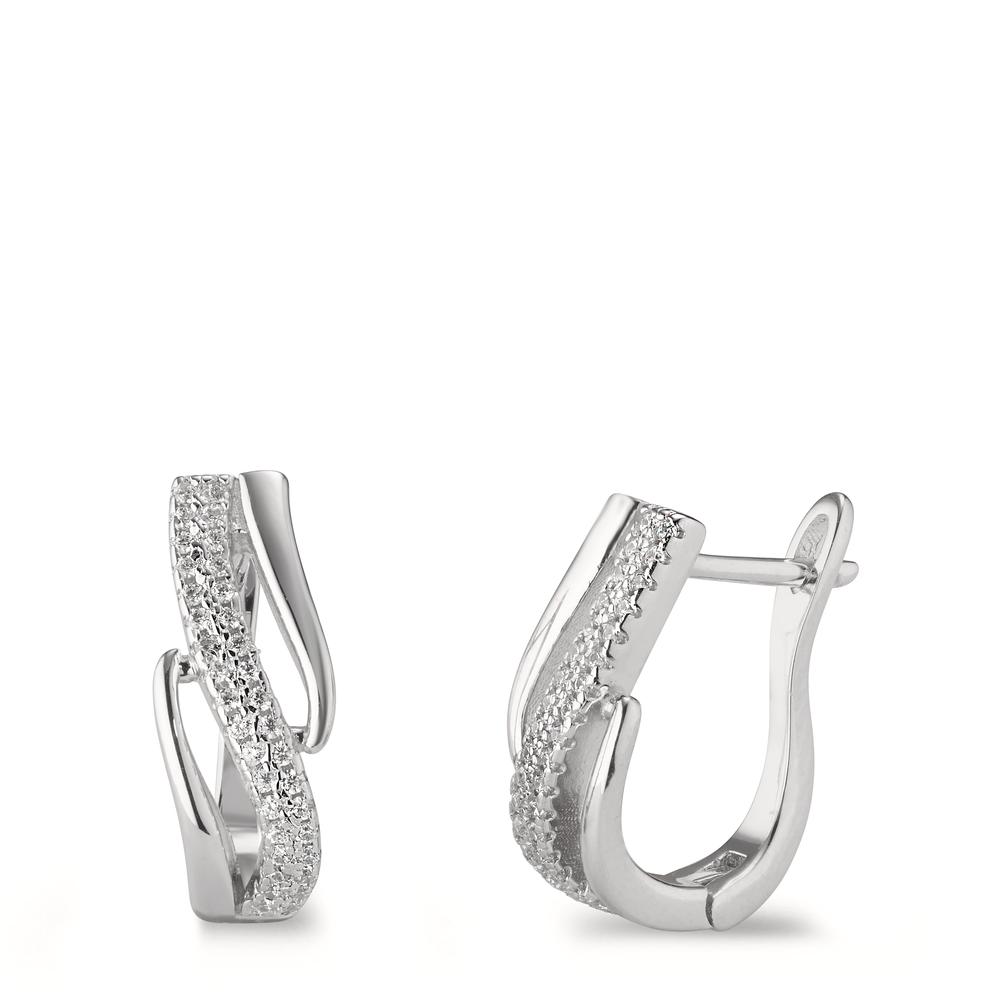 Créoles à charnières Argent Zircone Rhodié-602924