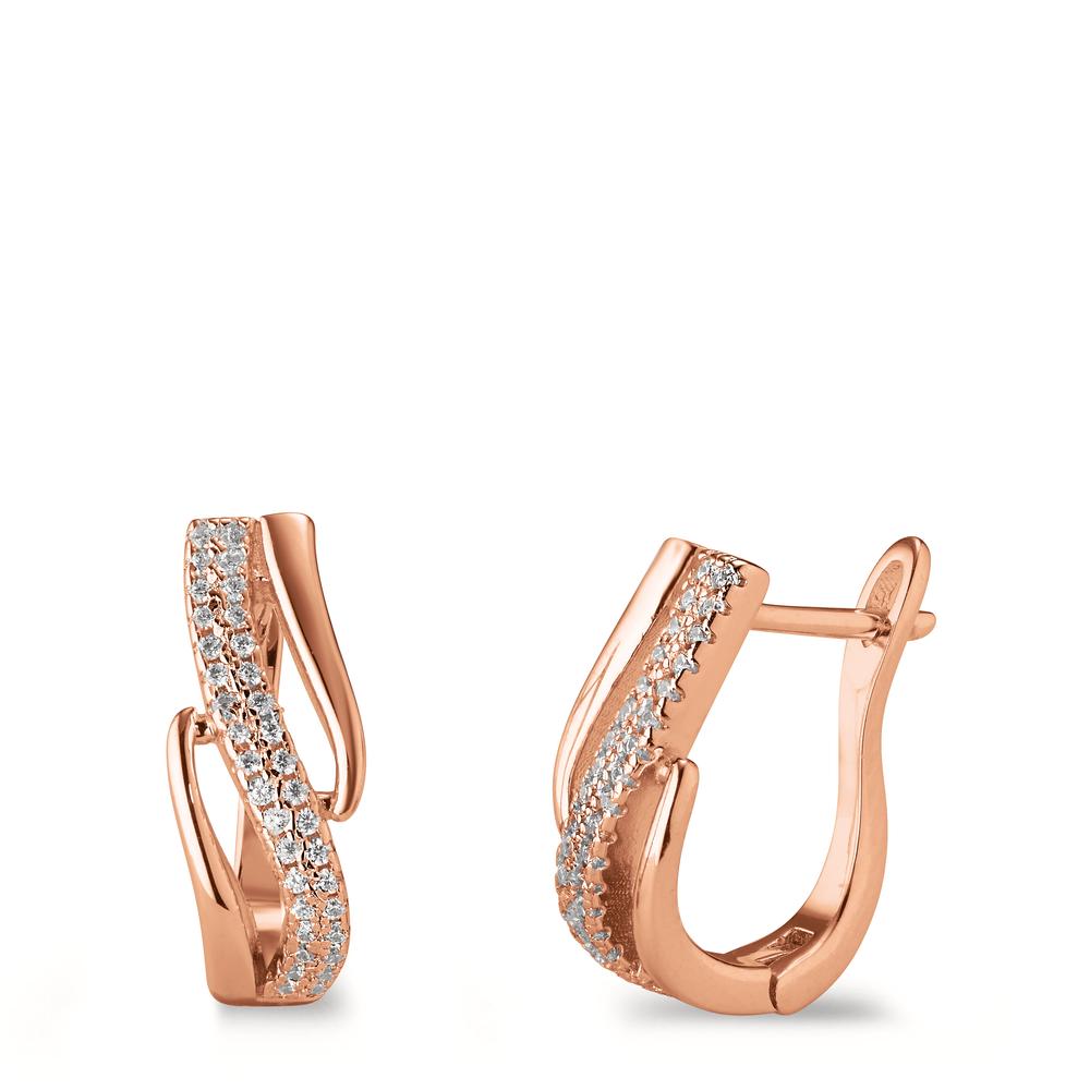 Créoles à charnières Argent Zircone rosé Plaqué or-602925