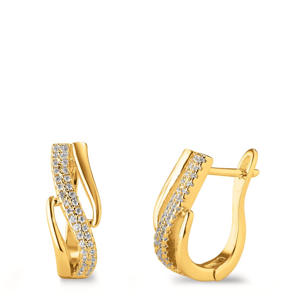 Créoles à charnières Argent Zircone jaune Plaqué or-602926