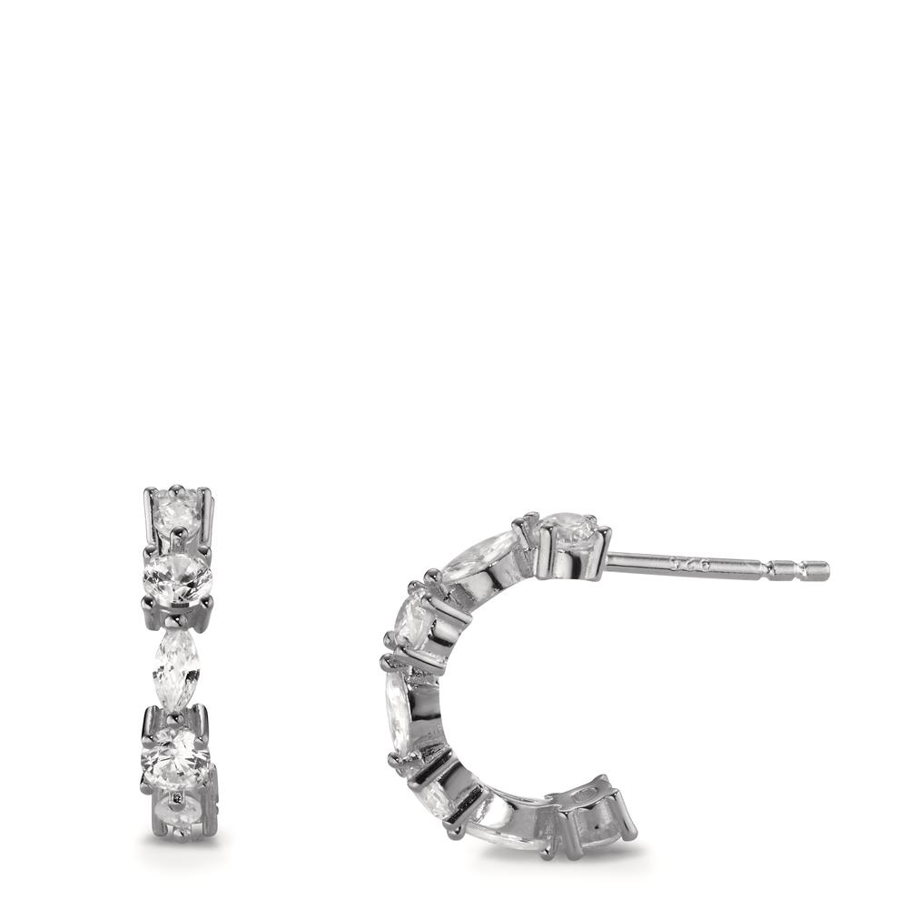 Créoles Argent Zircone 14 Pierres Rhodié-602930