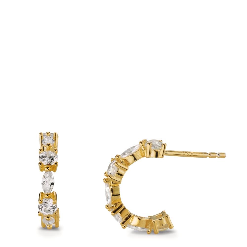 Créoles Argent Zircone 14 Pierres jaune Plaqué or-602932