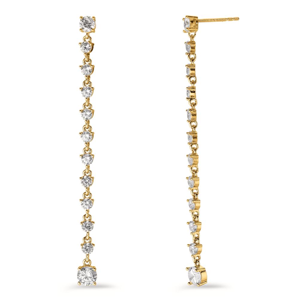 Pendant d'oreilles Argent Zircone 24 Pierres jaune Plaqué or-602938