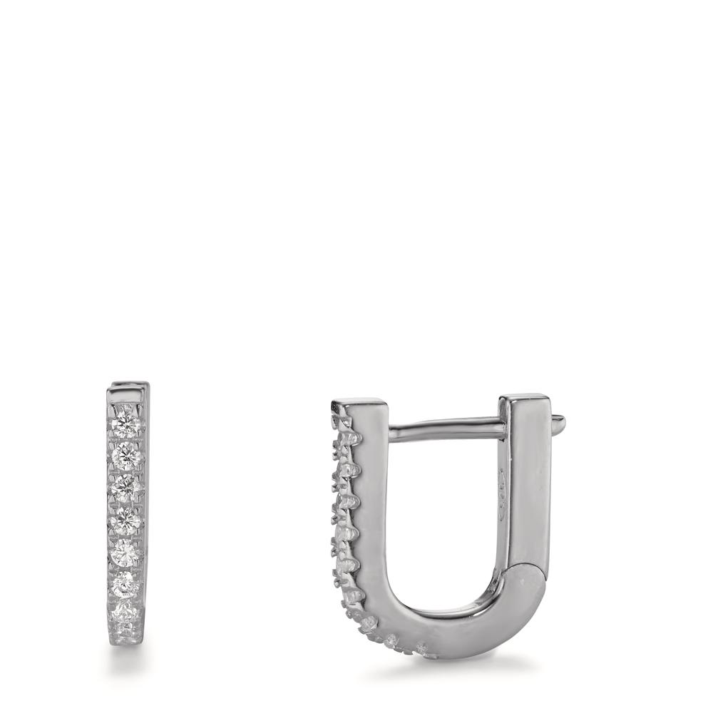 Créoles à charnières Argent Zircone 18 Pierres Rhodié-602942
