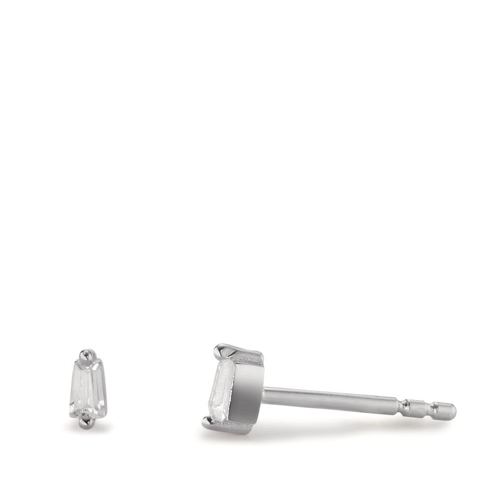 Clous d'oreilles Argent Zircone 2 Pierres Rhodié-602963