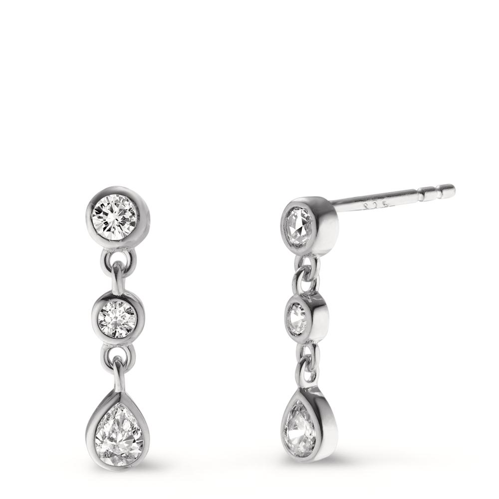 Pendant d'oreilles Argent Zircone 6 Pierres Rhodié-602966