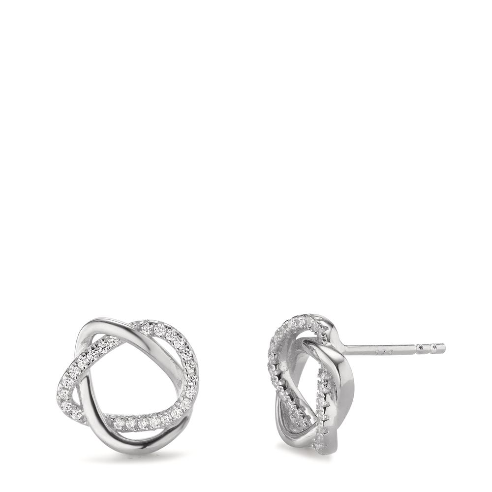 Clous d'oreilles Argent Zircone Rhodié Ø12 mm-602972