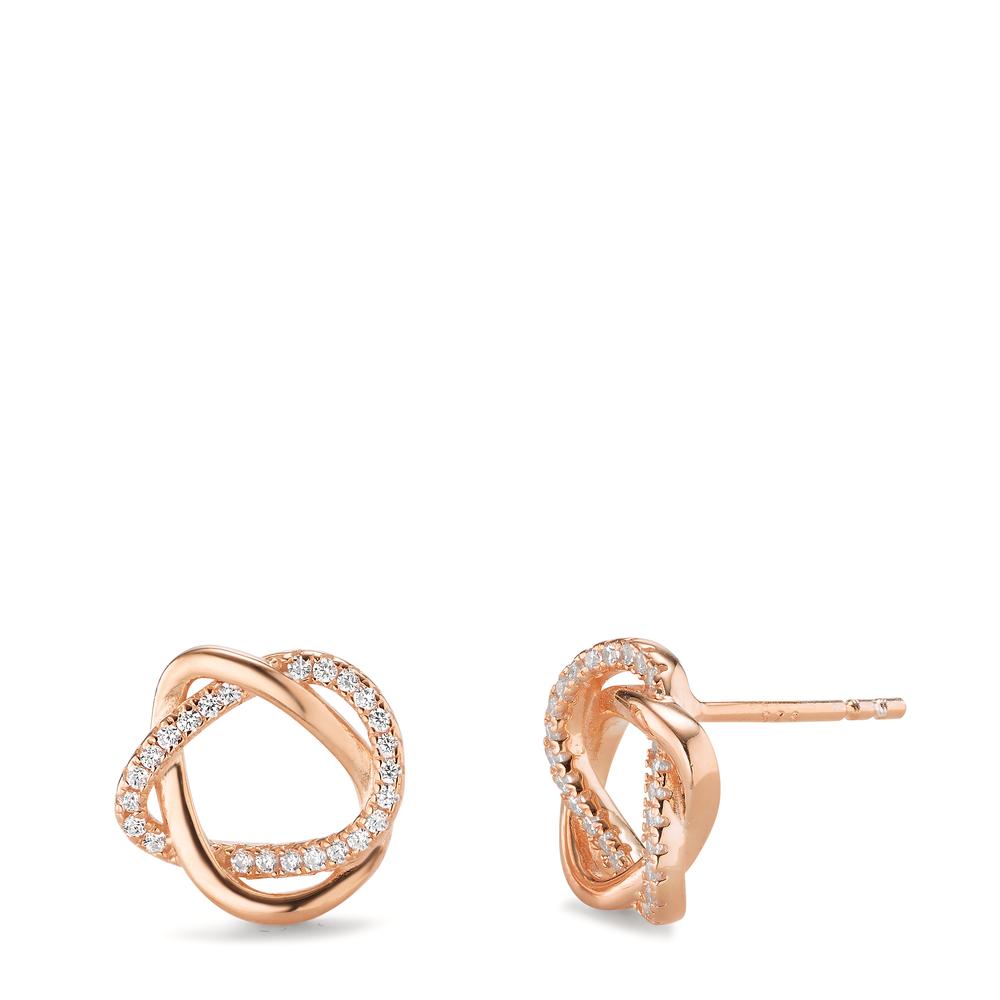 Clous d'oreilles Argent Zircone rosé Plaqué or Ø12 mm-602973