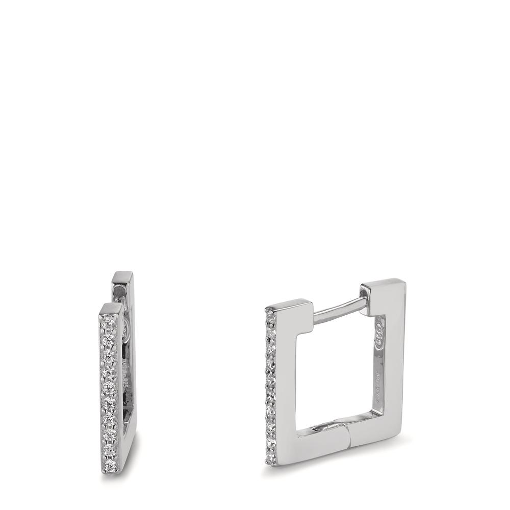 Créoles à charnières Argent Zircone 20 Pierres Rhodié-602999