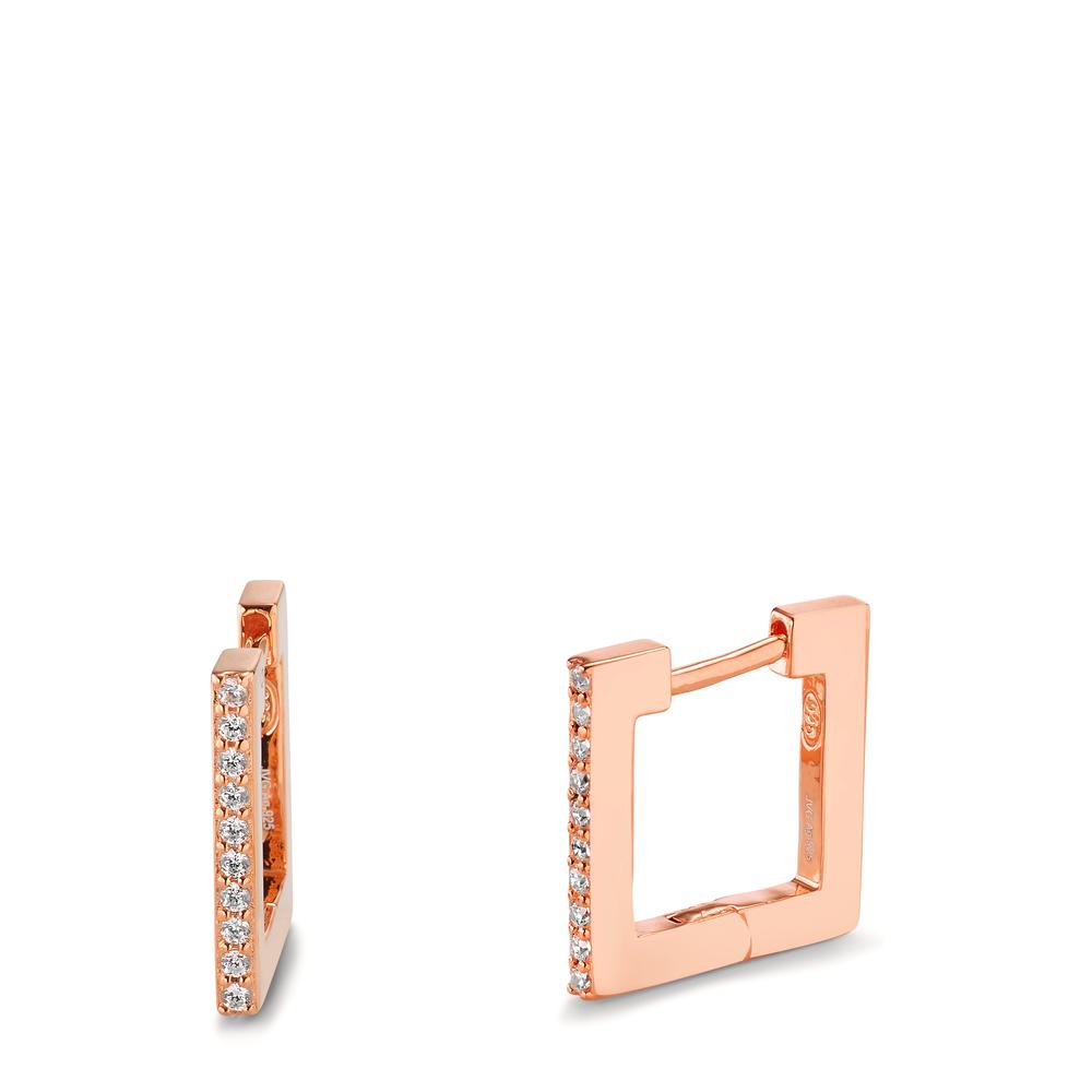 Créoles à charnières Argent Zircone 20 Pierres rosé Plaqué or-603000