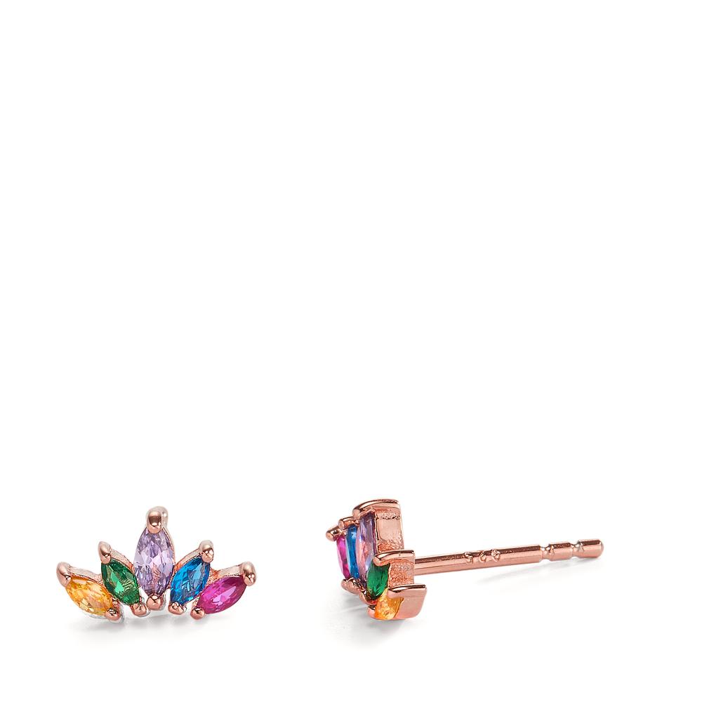 Clous d'oreilles Argent Zircone 10 Pierres rosé Plaqué or-603025