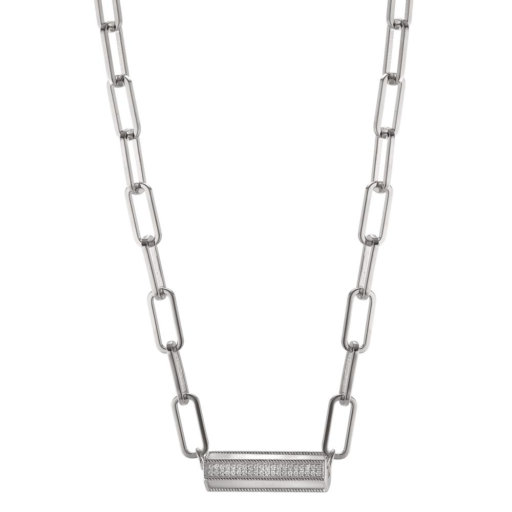 Collier Argent Zircone Rhodié nacre blanc 43-48 cm-603027
