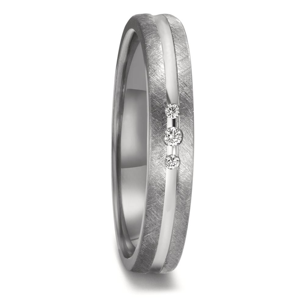 Alliance Tantale 999, Platine 950 Diamant 0.04 ct, 3 Pierres, w-si-603089