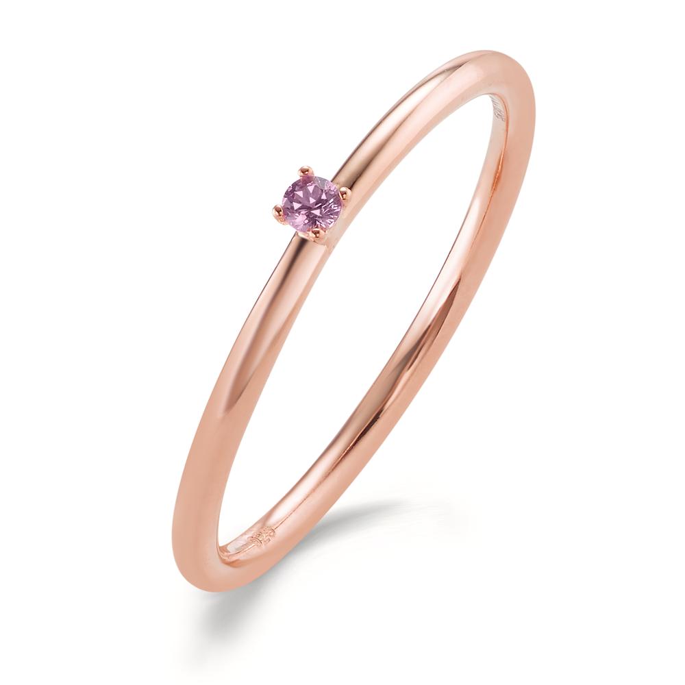 Bague à superposer Argent Zircone rose, 2 mm rosé Plaqué or-603138
