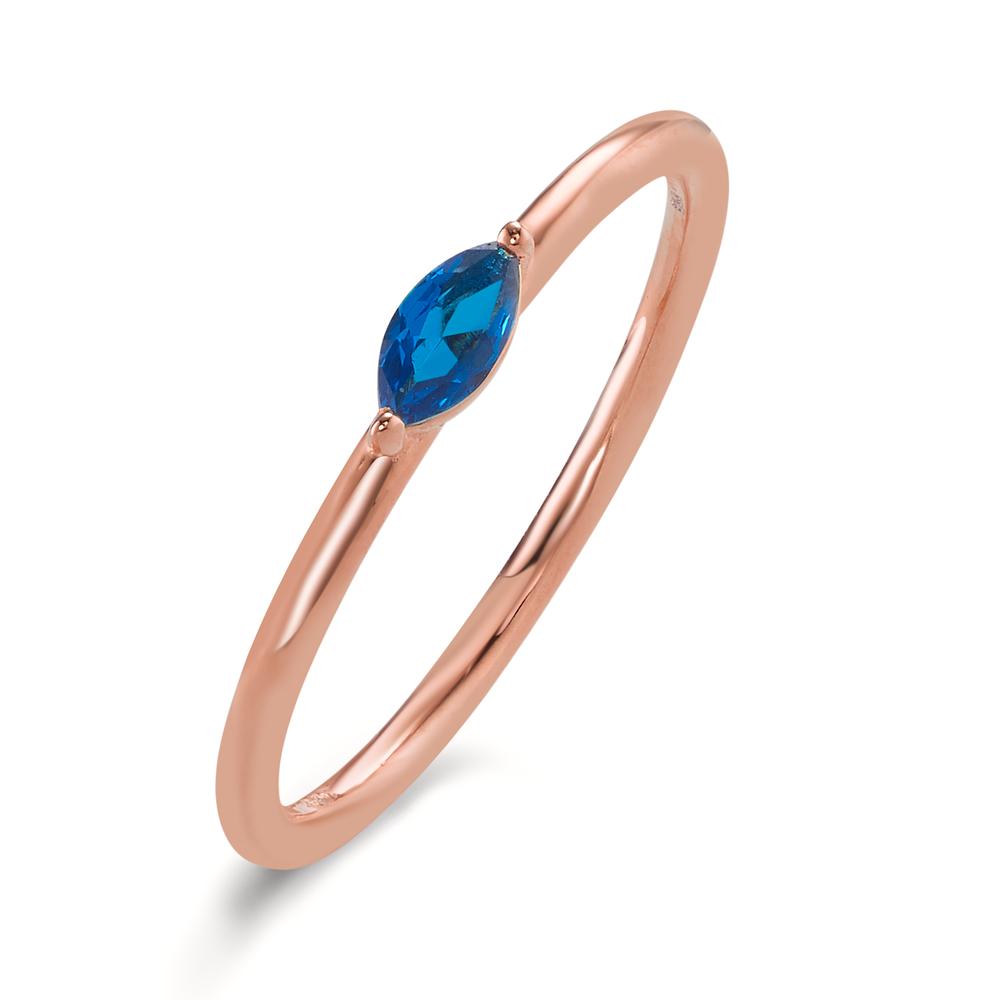 Bague Argent Zircone bleu rosé Plaqué or-603141