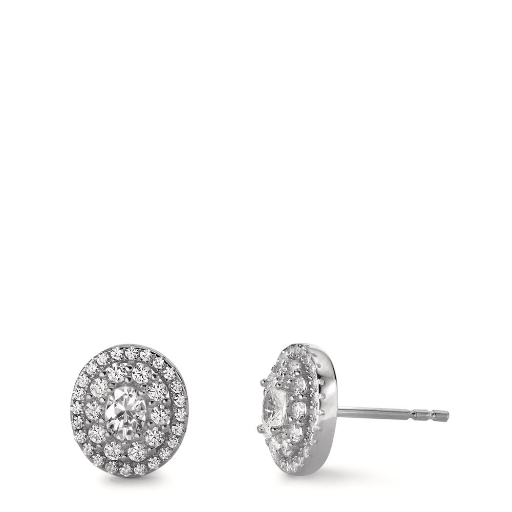 Clous d'oreilles Argent Zircone Rhodié Ø9.5 mm-603212