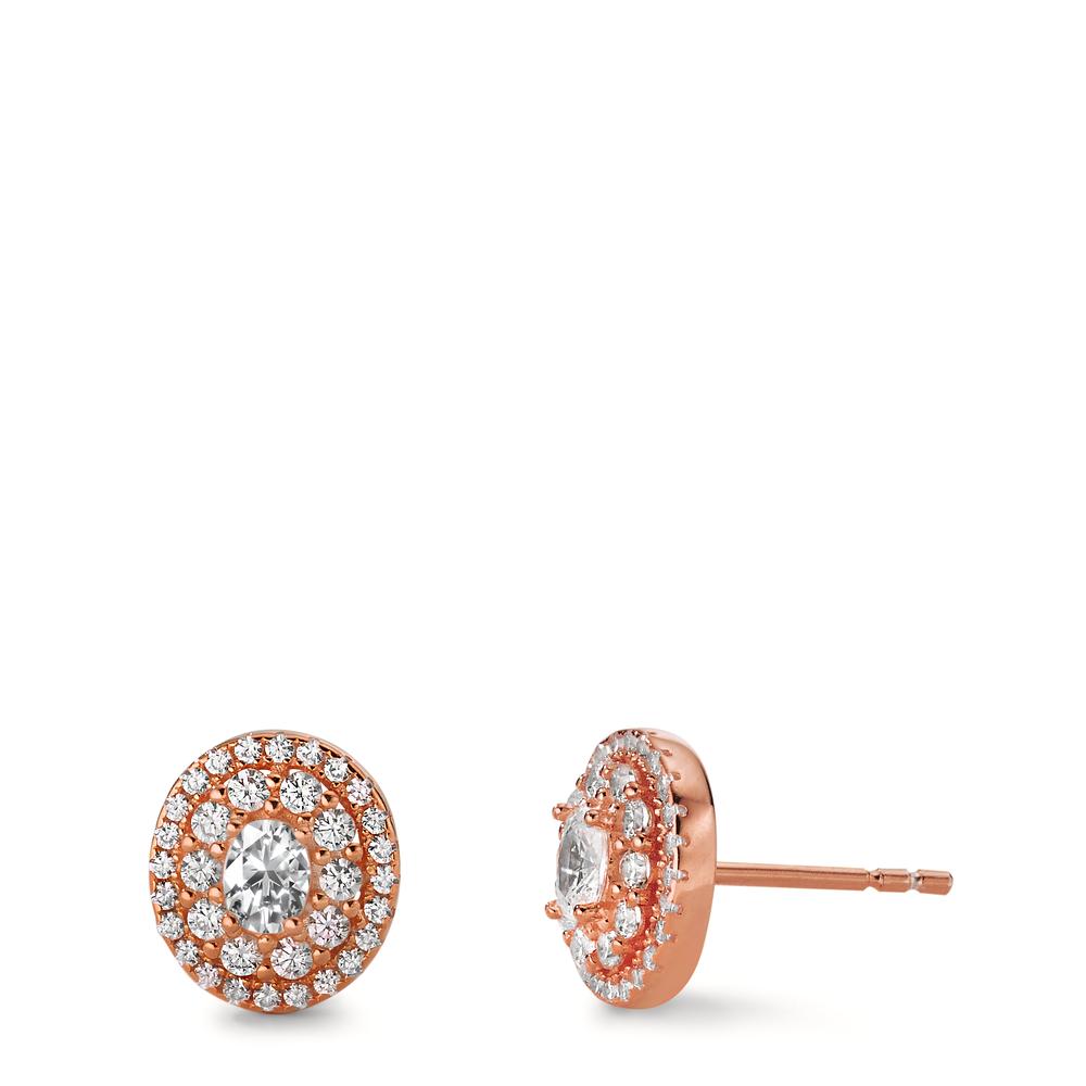 Clous d'oreilles Argent Zircone rosé Plaqué or Ø9.5 mm-603213