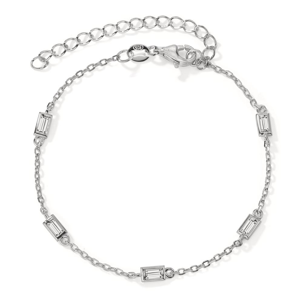 Bracelet Argent Zircone 5 Pierres Rhodié 15.5-20.5 cm-603230