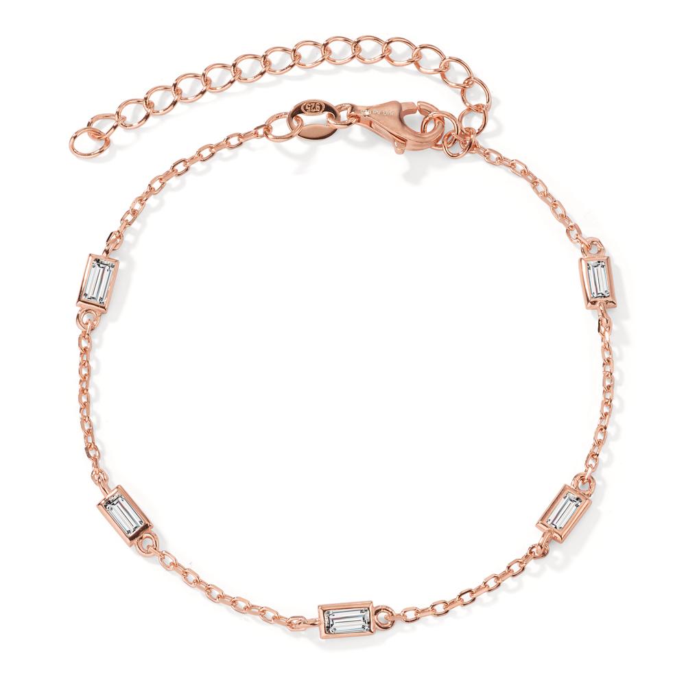 Bracelet Argent Zircone 5 Pierres rosé Plaqué or 15.5-20.5 cm-603231