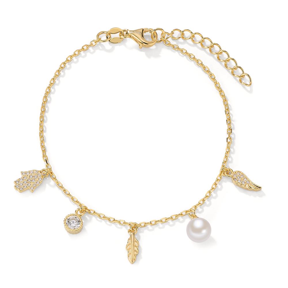 Bracelet Argent Zircone jaune Plaqué or 16-19 cm-603250
