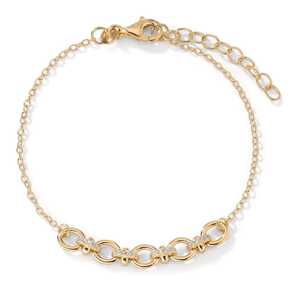 Bracelet Argent Zircone 16 Pierres jaune Plaqué or 16-19 cm-603253