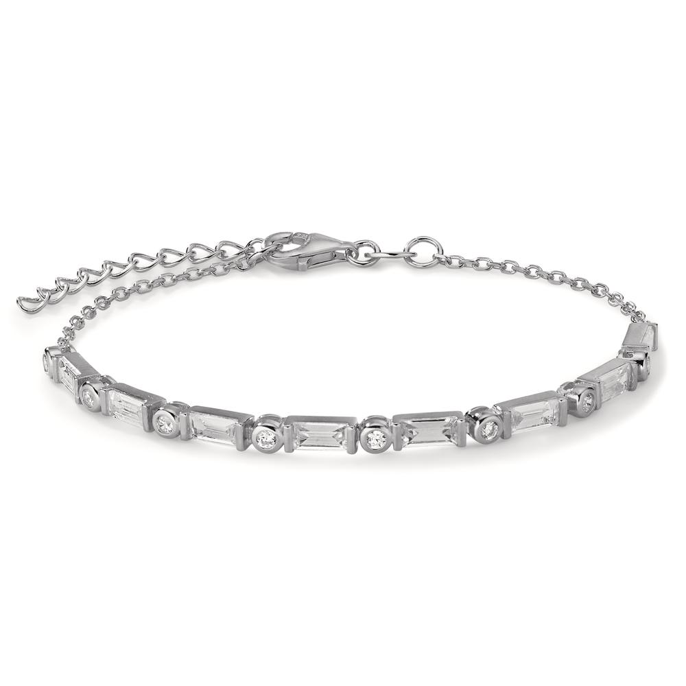 Bracelet Argent Zircone 16 Pierres Rhodié 15.5-18.5 cm-603254