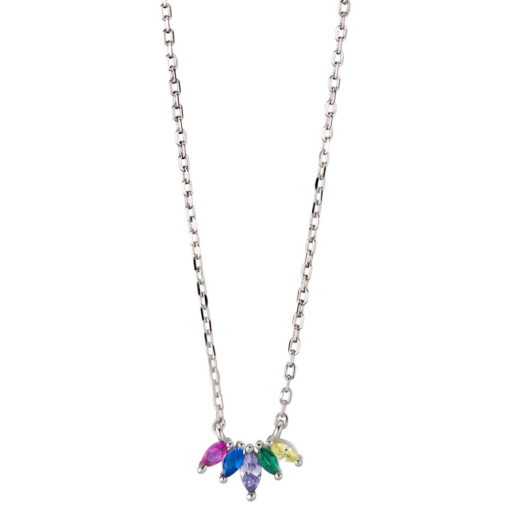 Collier Argent Zircone 5 Pierres Plaqué or 40-45 cm-603279
