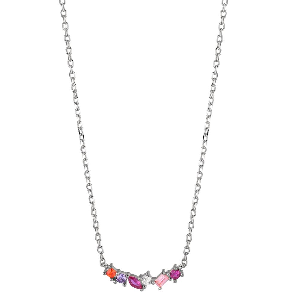 Collier Argent Zircone 6 Pierres Rhodié 40-45 cm-603282