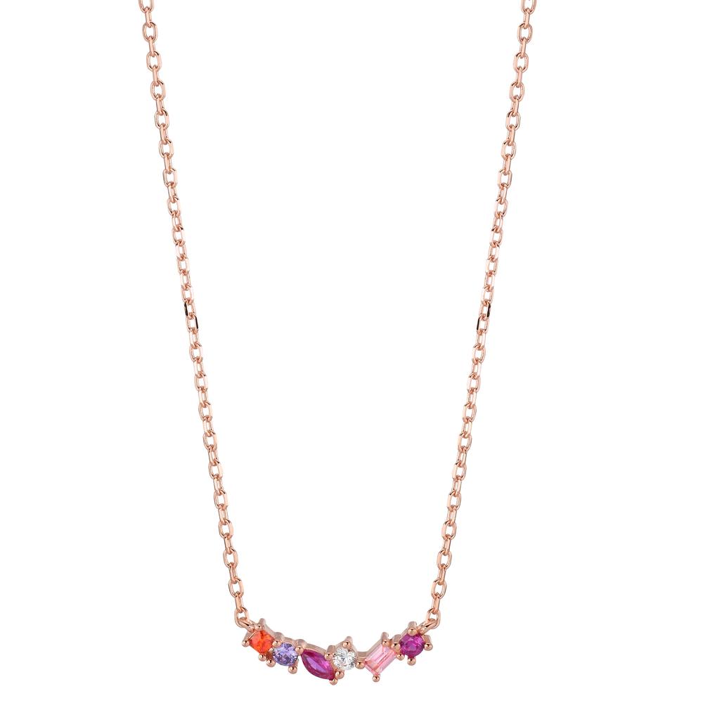 Collier Argent Zircone 6 Pierres rosé Plaqué or 40-45 cm-603283